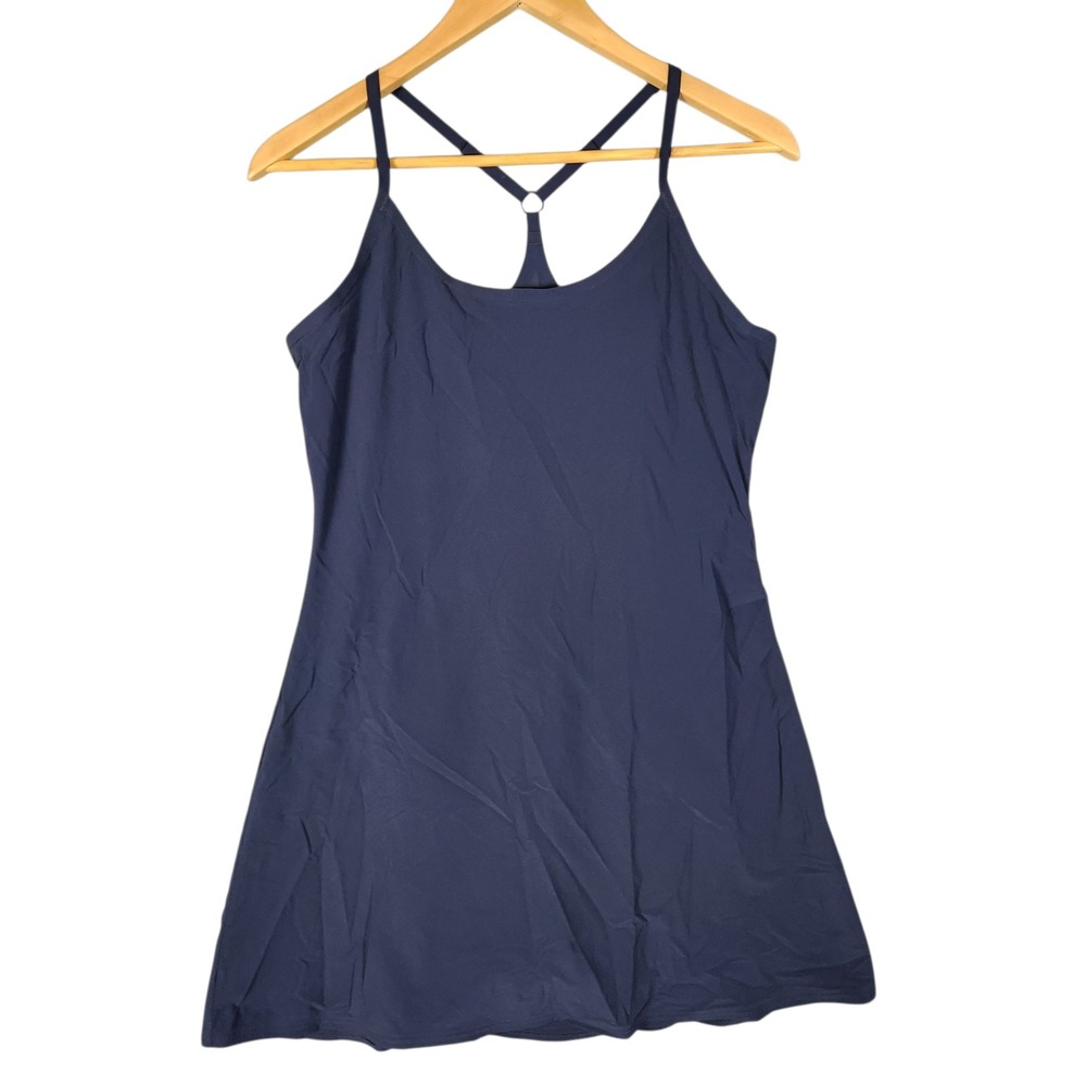 Outdoor Voices Exercise Dress Medium Blue Racerback Built-in Shorts Pockets